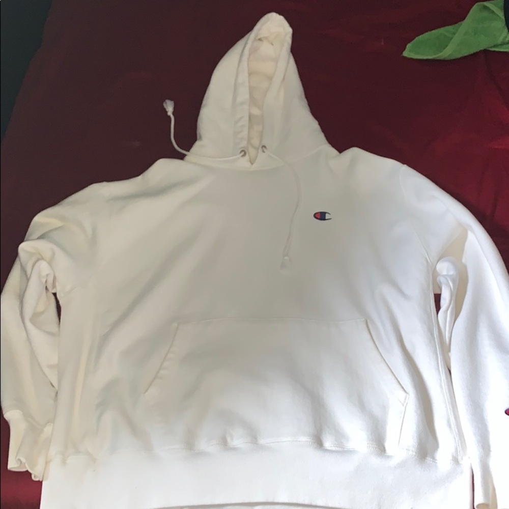 Mens XL White Champion Logo Hoodie